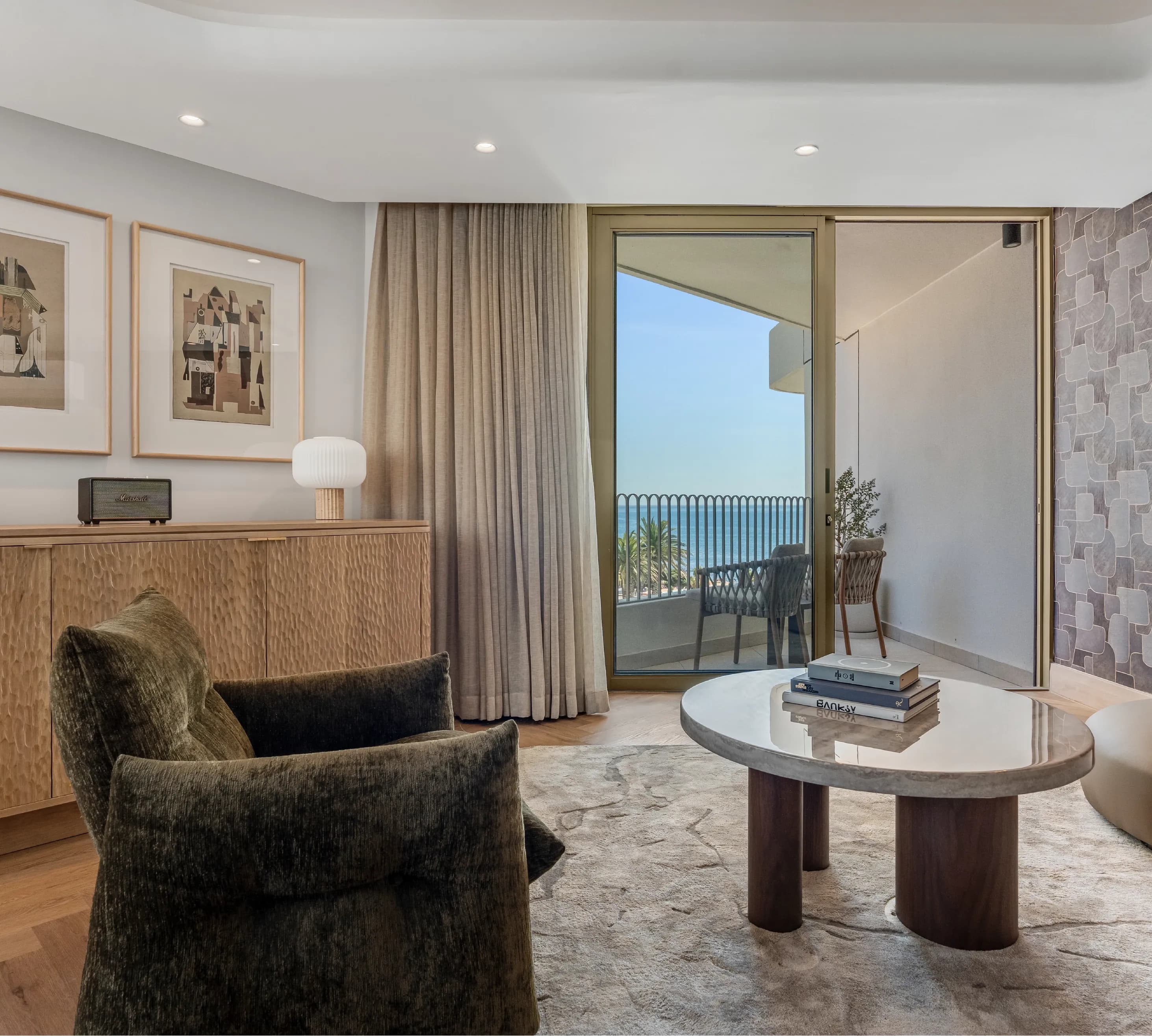 Sea-facing Suite lounge out view