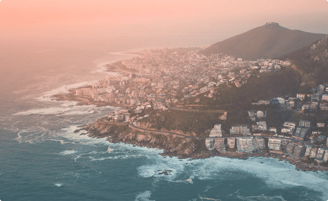 The Cole Homepage Hero Background - Cape Town Aerial View